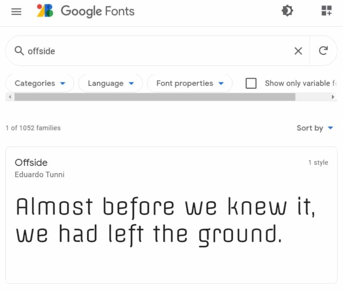 Google Fonts画面イメージ